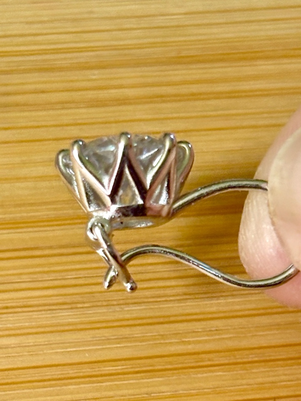 8ctw Moissanite buckle back earrings in 935 Argentium silver! Classy! - Picture 15 of 16